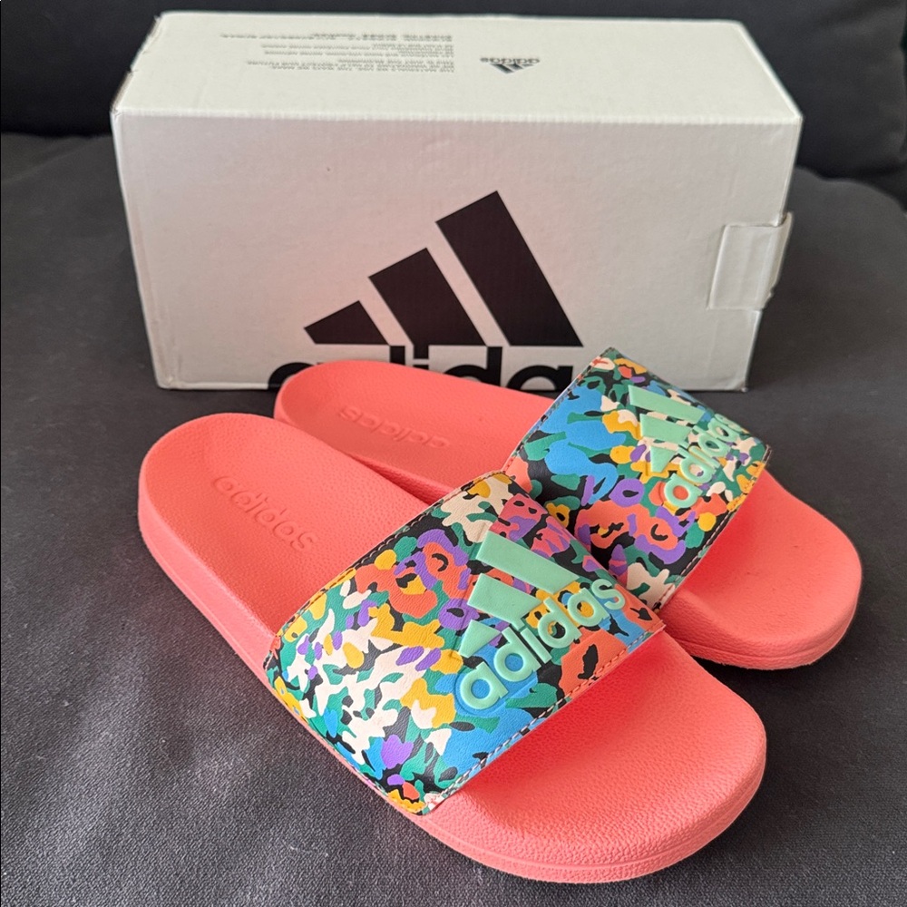 Adidas Girls Multicolor Slide Sandals 4